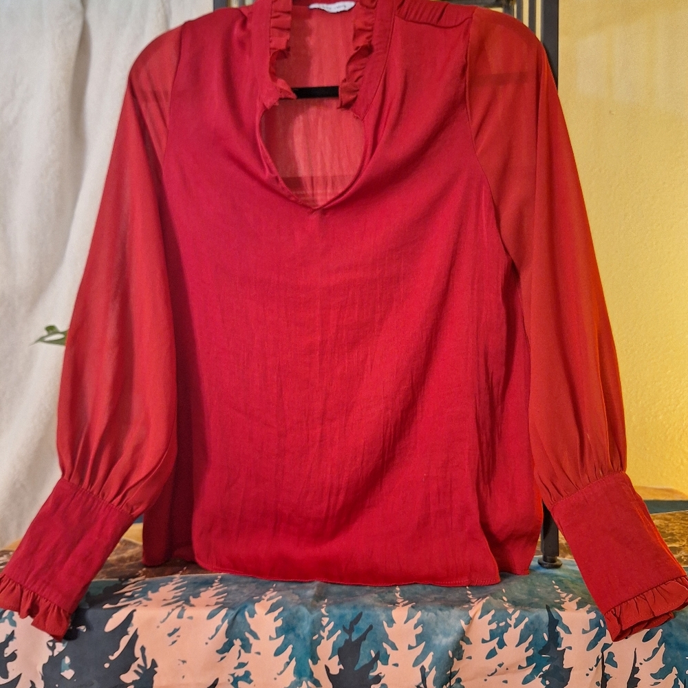Festive red blouse
